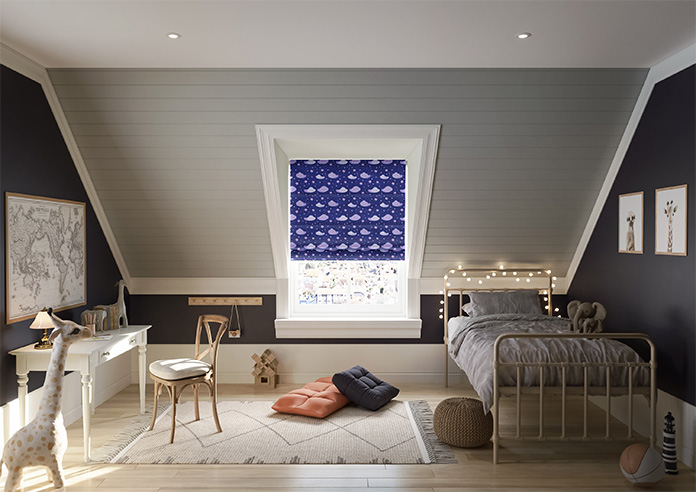 Starry Night, Purple Dream - Motorised Roman Blind - Image 8